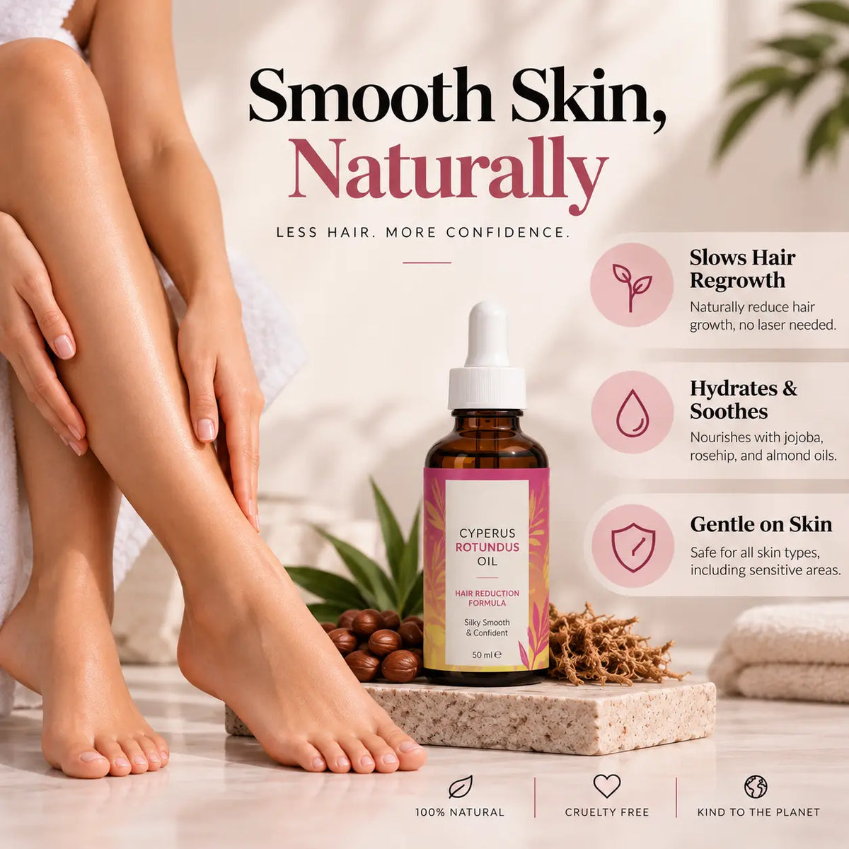 ELÓURA Hair Removal Oil with Cyprus Rotundus - 60 ml